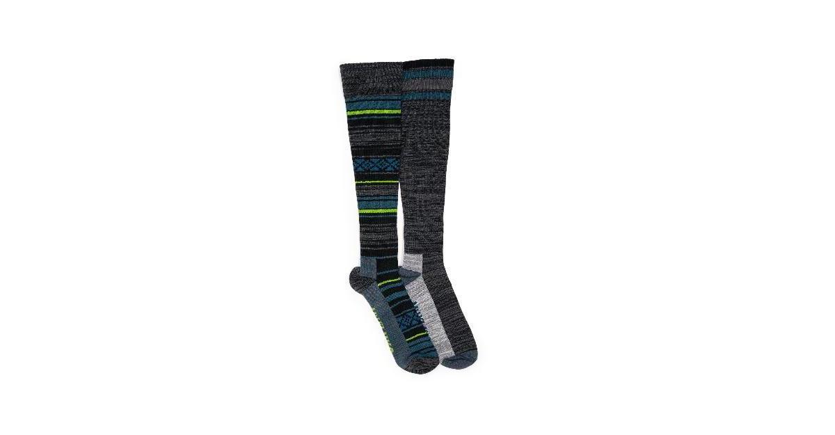 Muk Luks Mens Compression Socks (2 Pair Pack) - Ebony Product Image