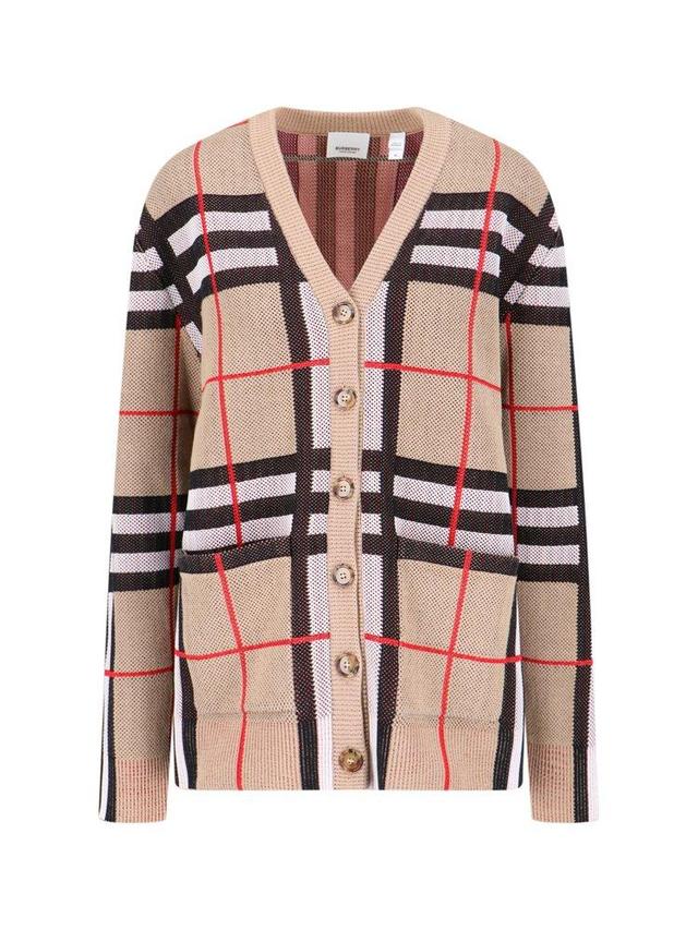 BURBERRY Checked V In Beige Product Image