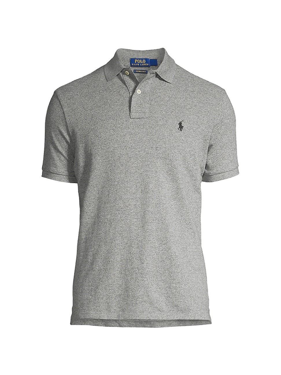 Mens Custom Slim-Fit Cotton Mesh Polo Product Image