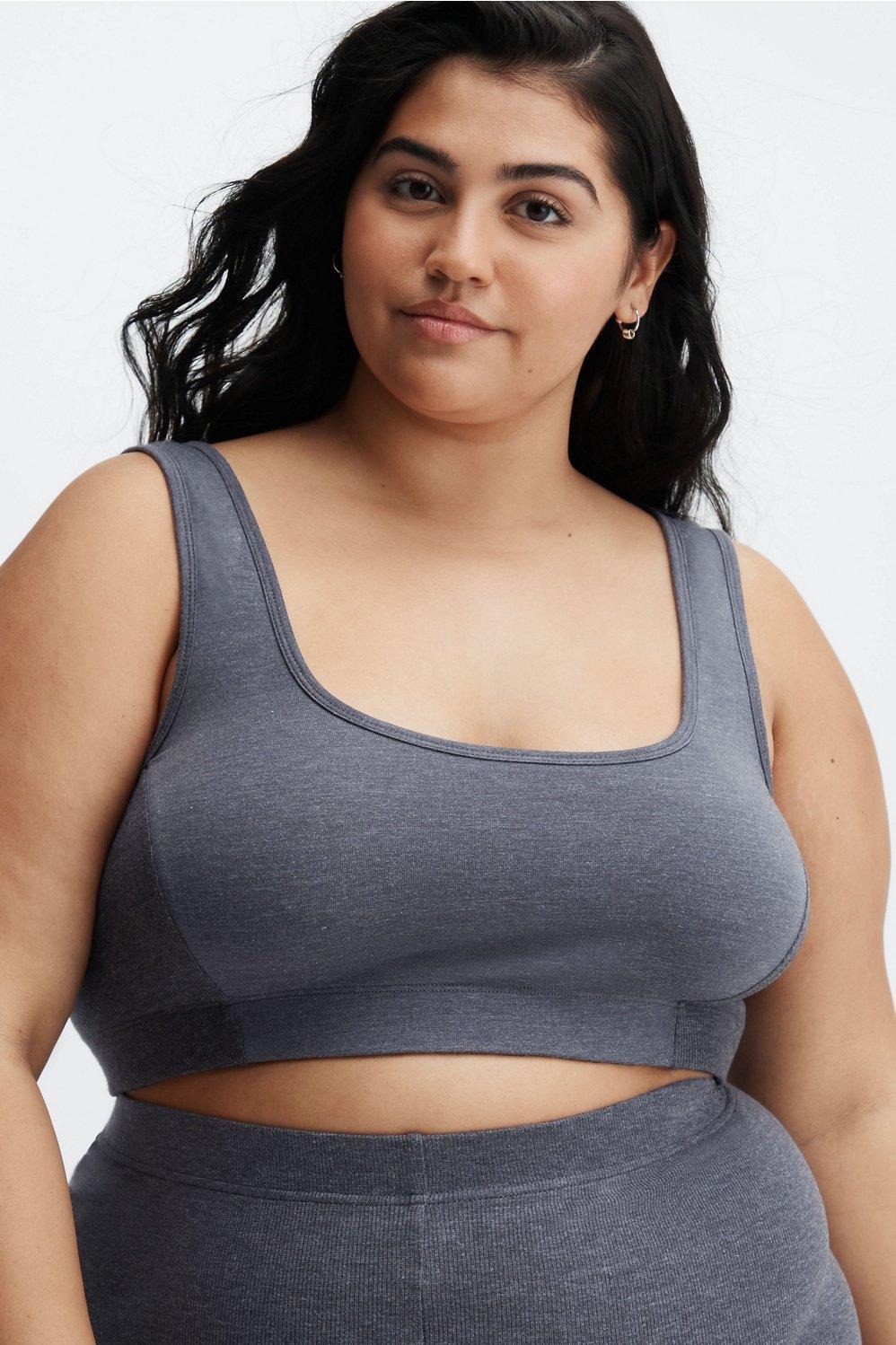 Fabletics RestoreKnit Scoop Back Bralette Womens Pewter Size XXL Product Image