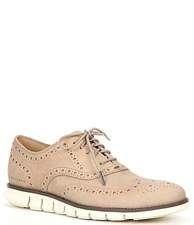 Cole Haan Mens ZERGRAND Nubuck Wingtip Brogue Oxfords Product Image