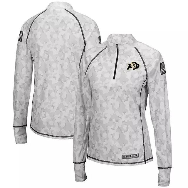 Womens Colosseum Camo Colorado Buffaloes OHT Military Appreciation Officer Arctic Lightweight Quarter-Zip Top Product Image