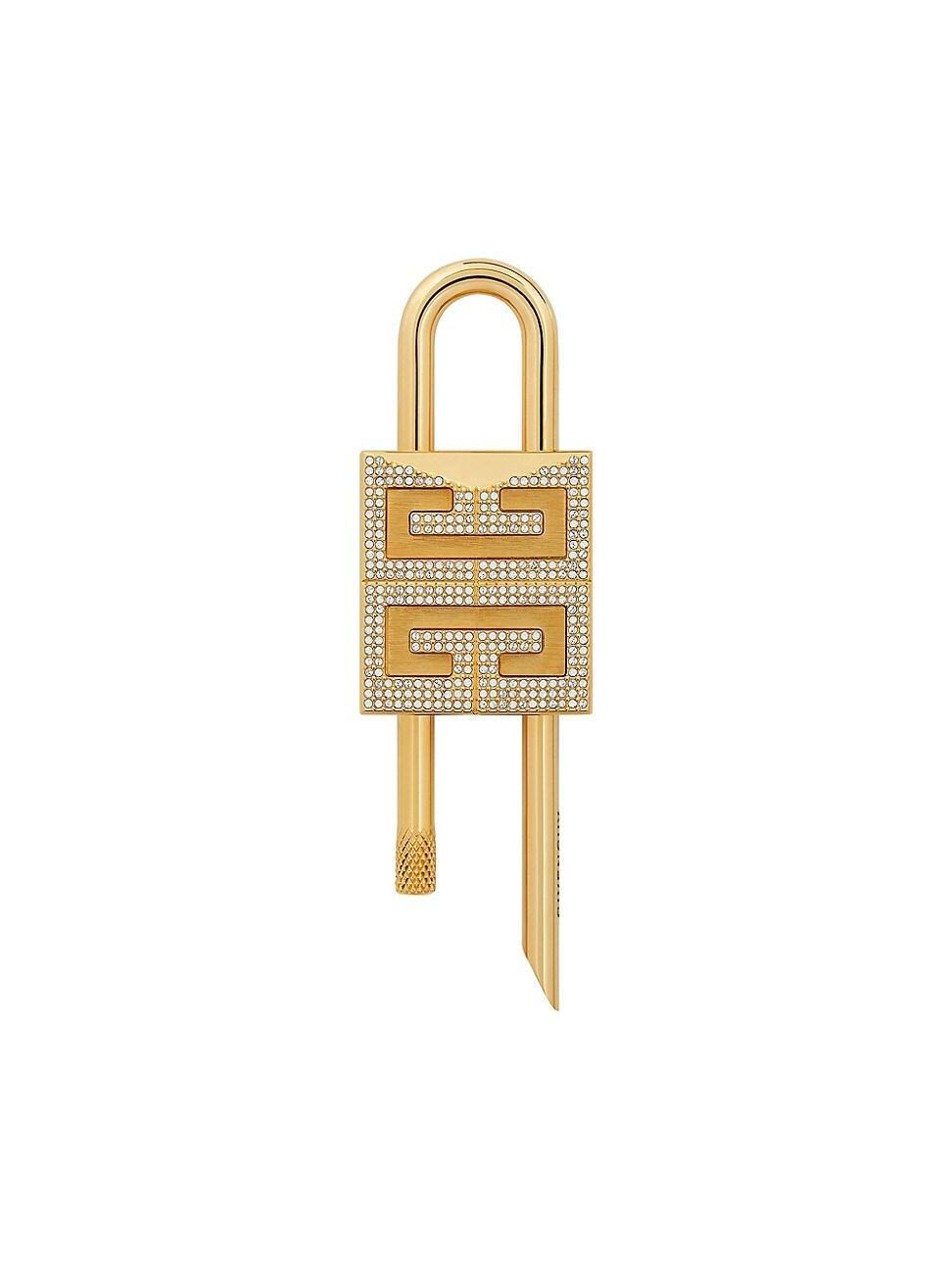 Mens Small 4G Padlock in Metal with Crystals Product Image