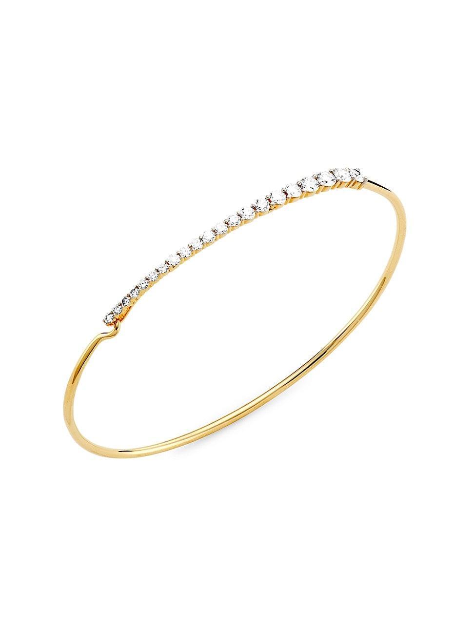 Womens 14K Yellow Gold & 0.653 TCW Diamond Graduated Wire Bangle Product Image