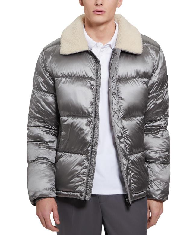 Guess Mens Puffer Jacket with Sherpa Collar Product Image