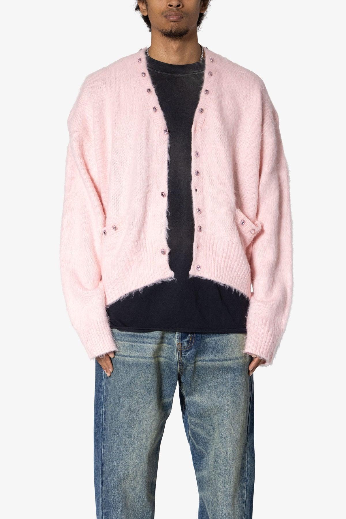 Sky Jeweled Cardigan Sweater - Pink Product Image