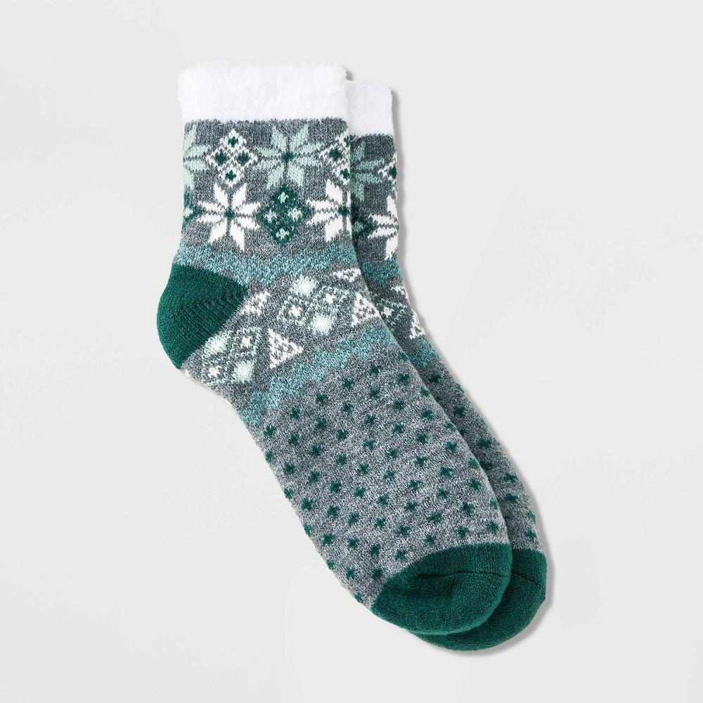 Womens Snowflake Double Lined Cozy Ankle Socks - Auden Charcoal Heather/Dark 4-10 Product Image