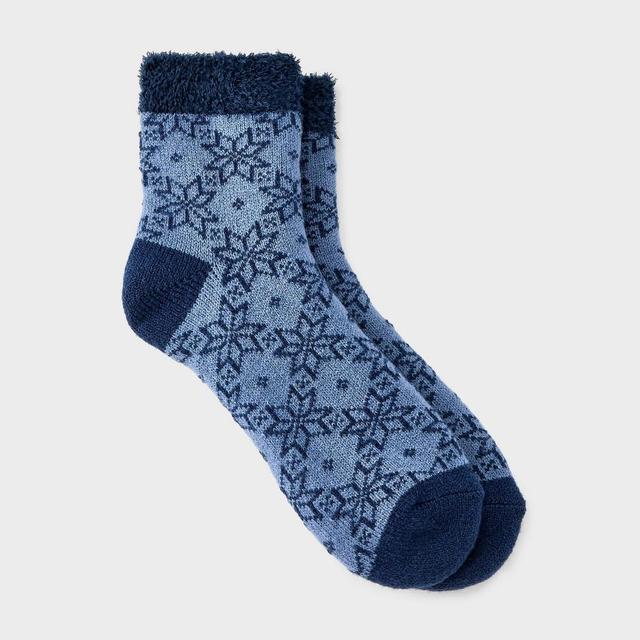 Womens Poinsettia Double Lined Cozy Ankle Socks - Auden Denim Blue 4-10 Product Image