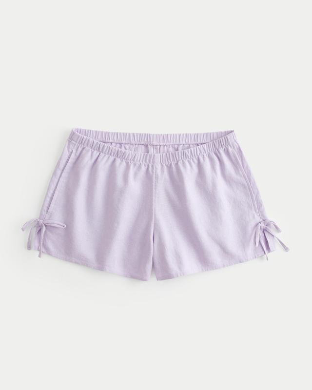 Linen-Blend Side Bow Soft Shorts Product Image