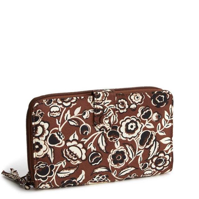 Vera Bradley Large Tab Wallet Women in Bubbly Flowers Cinnamon Brown Product Image