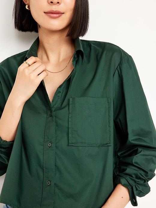 Button-Down Crop Shirt Product Image