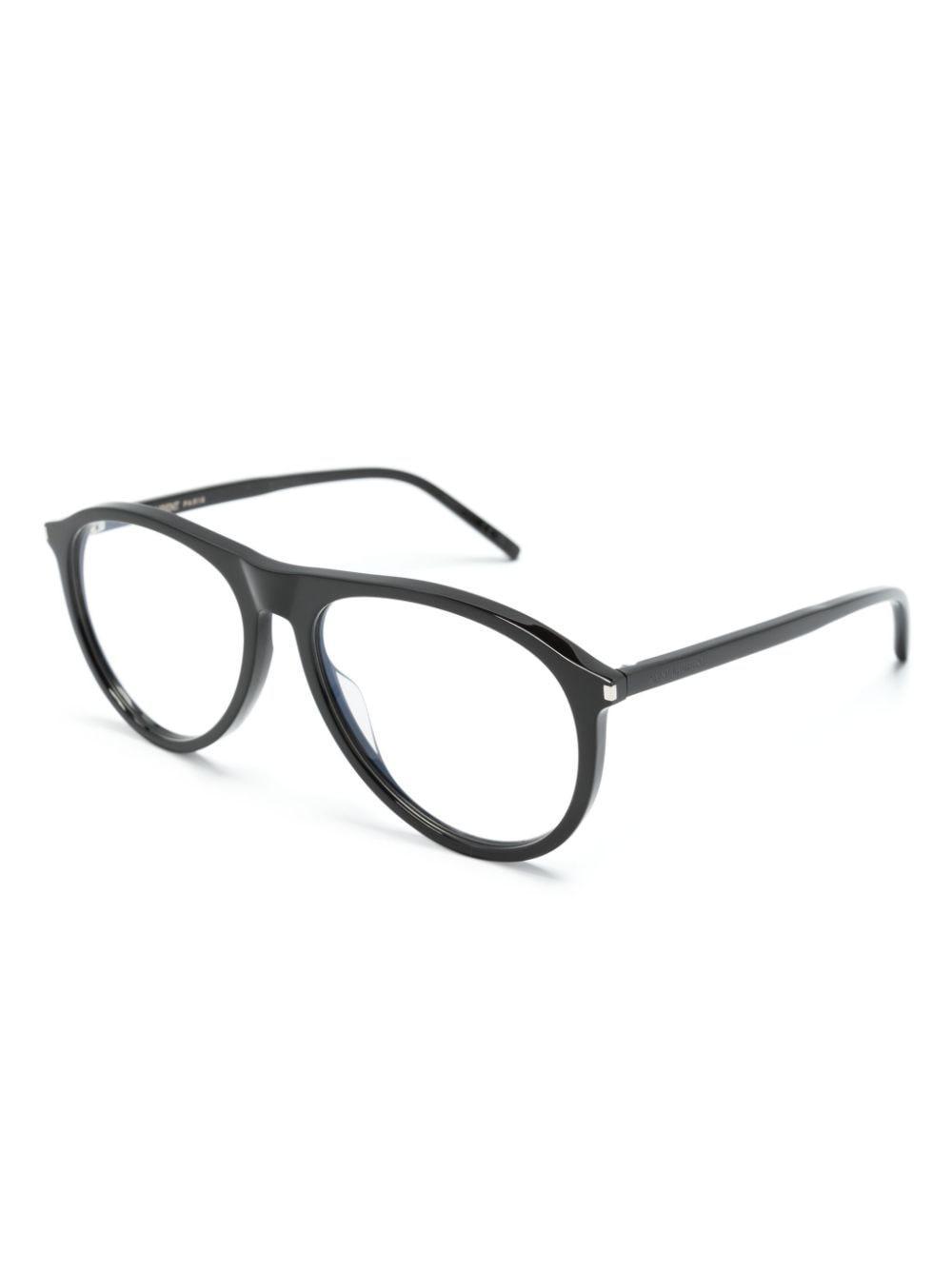 Logo-engraved Pilot-frame Glasses In Black Product Image