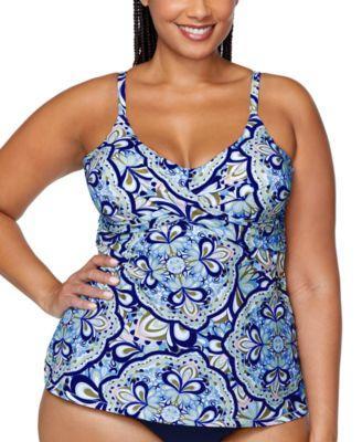 Trendy Plus Size Aries Underwire Tankini Top Product Image