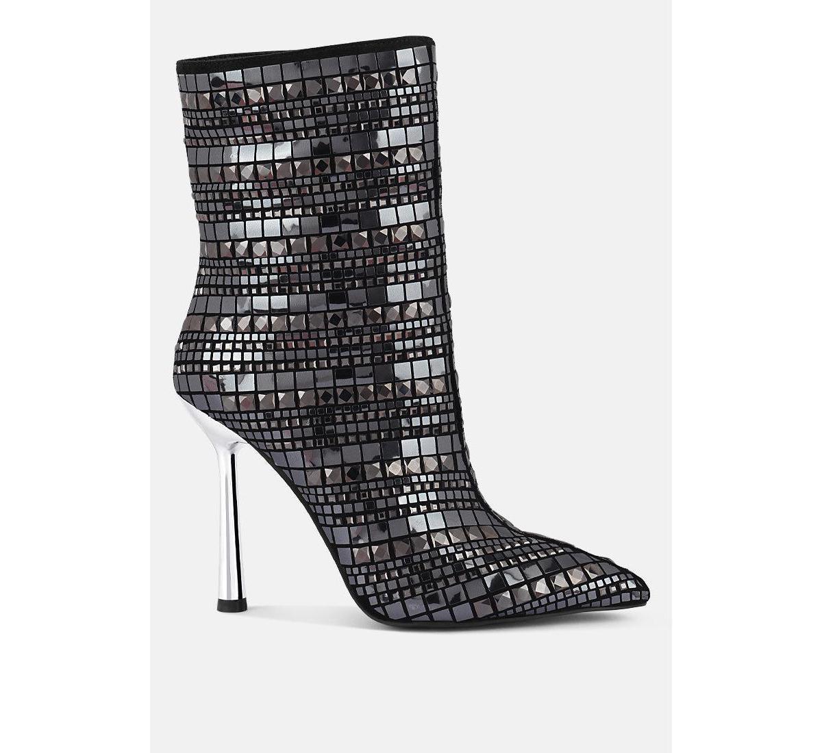 Womens extravagance mirror embellished stiletto boots Product Image