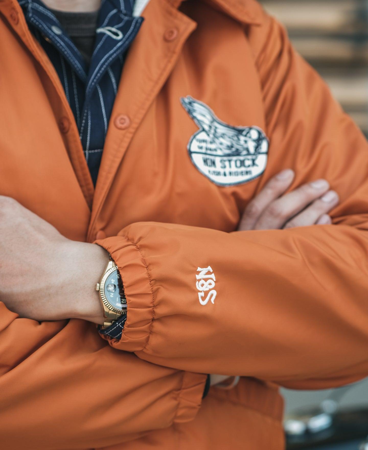 Logo-Appliqued Nylon Coach Jacket - Orange Product Image