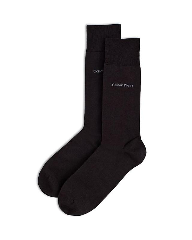 Calvin Klein Mens Socks, Giza Cotton Flat Knit Crew Product Image