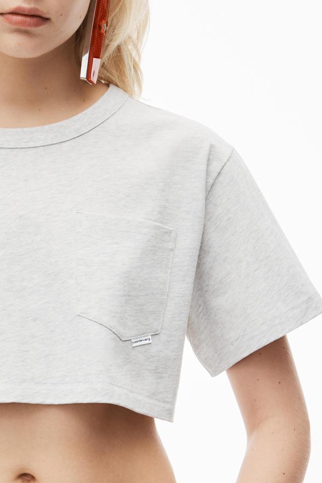 Cropped Pocket Tee In High Twist Jersey Product Image