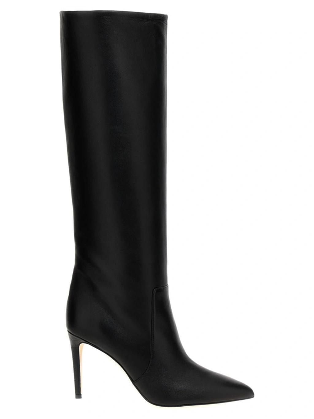 PARIS TEXAS Leather Stiletto Knee Boots In Black Product Image