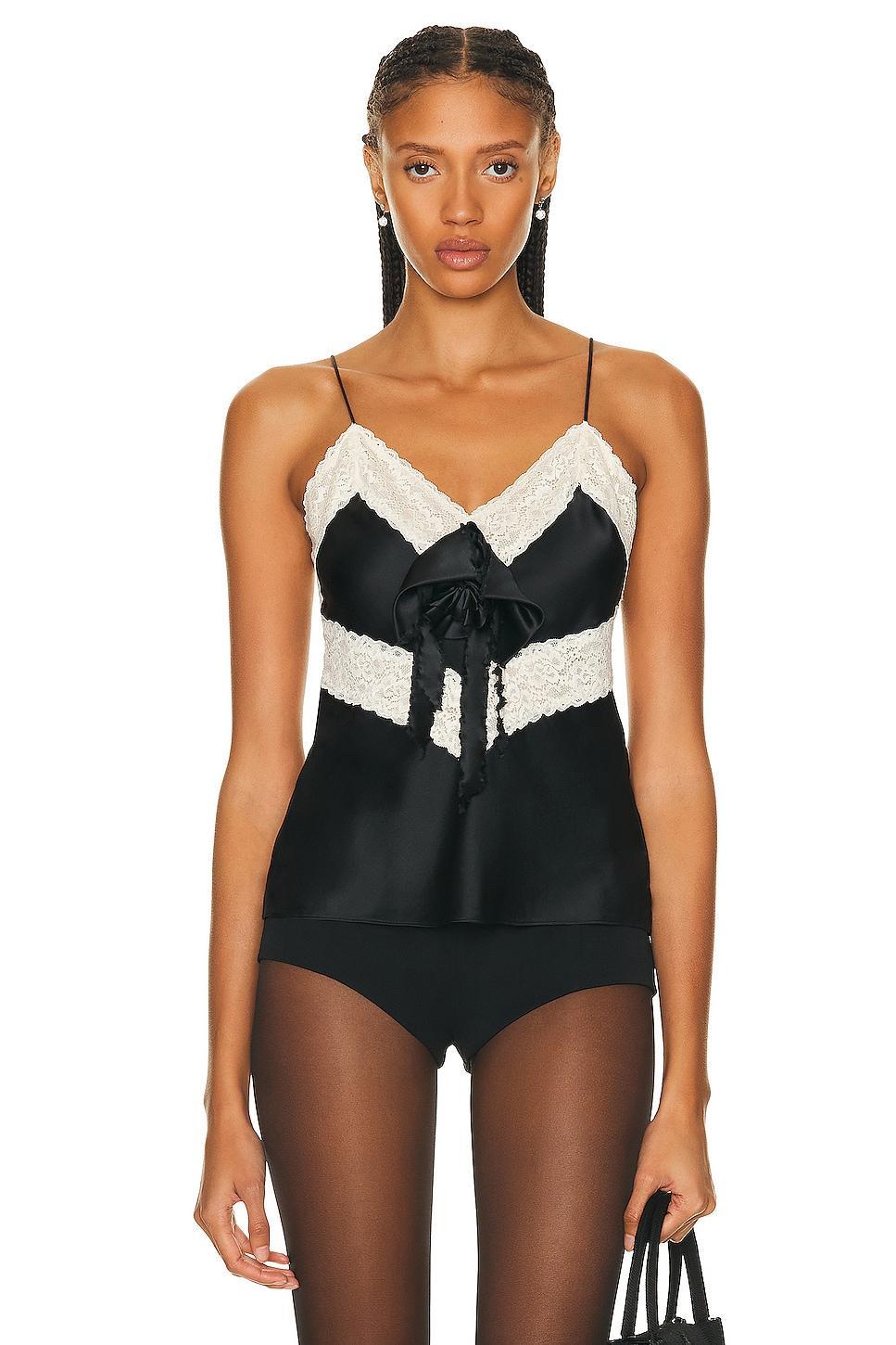 LoveShackFancy Brimsley Lace Silk Camisole Product Image