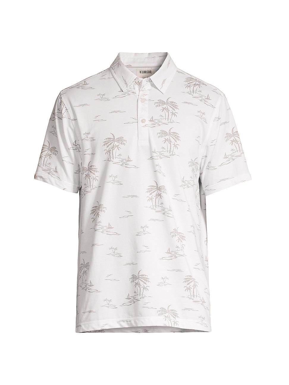 Mens Printed Oxford Polo Shirt Product Image