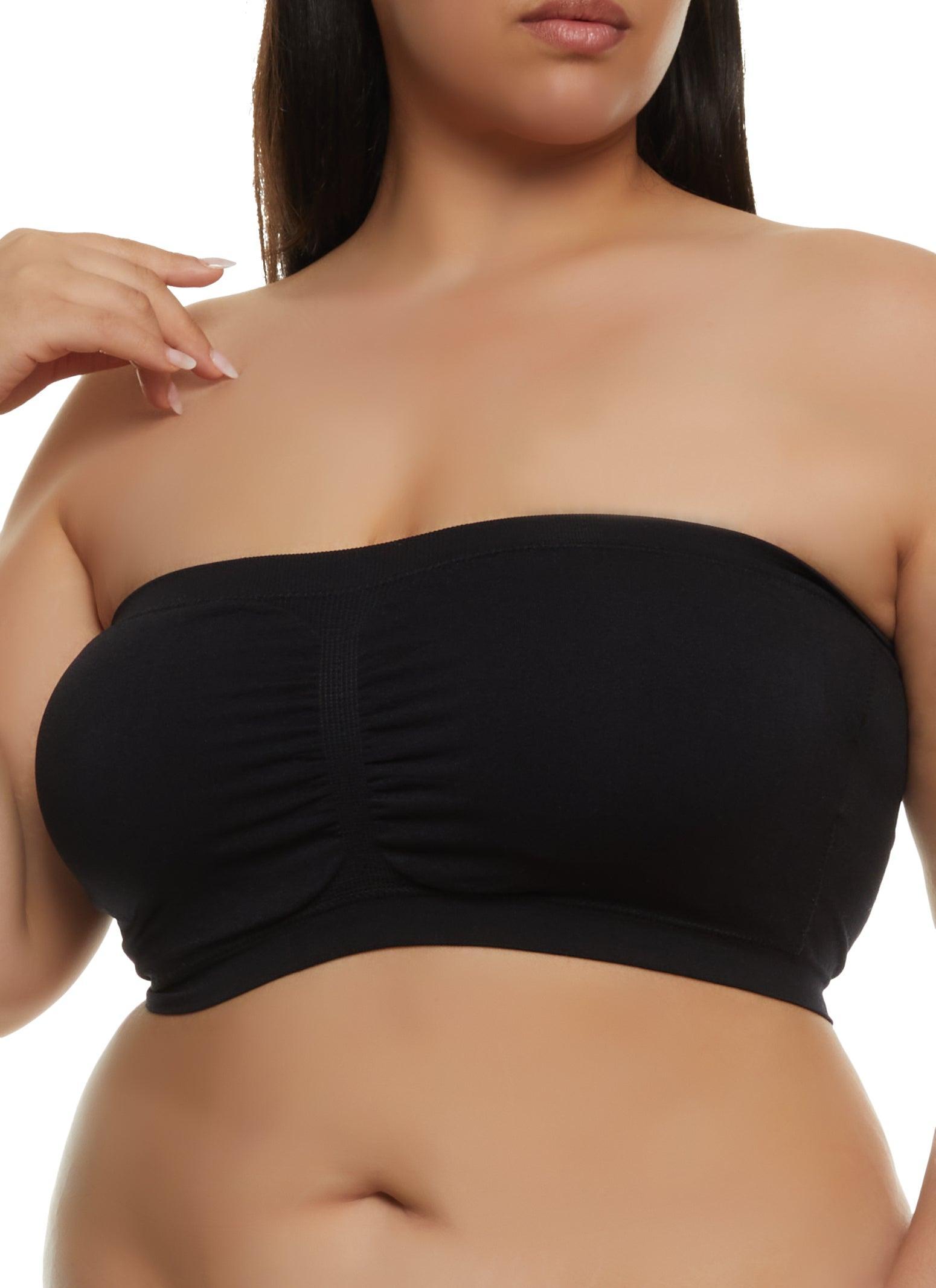 Womens Plus Size Seamless Bandeau Bra Product Image