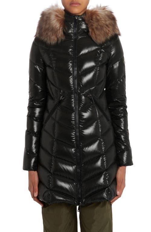 Moncler Marre Quilted Down Coat with Removable Genuine Shearling Trim Product Image