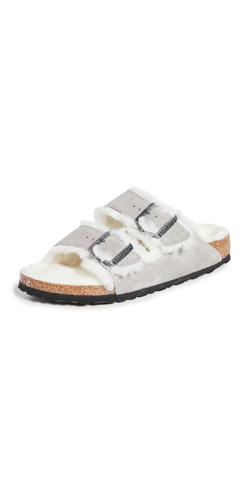 Birkenstock Arizona Genuine Shearling Lined Slide Sandal Product Image