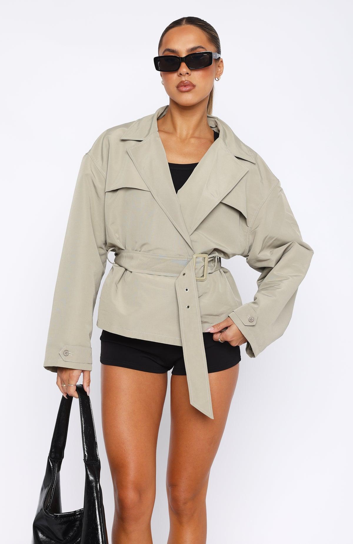 Indecisive Cropped Trench Khaki Product Image