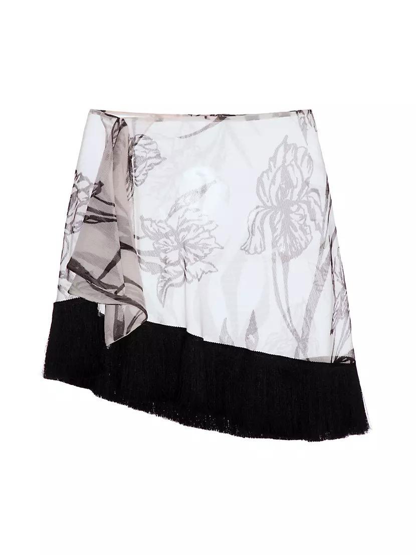 Iris Floral Chiffon Fringed Mini Sarong Product Image