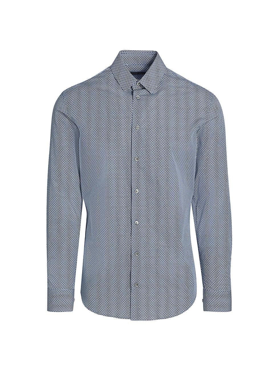 Mens Geometric Cotton Button-Front Shirt Product Image