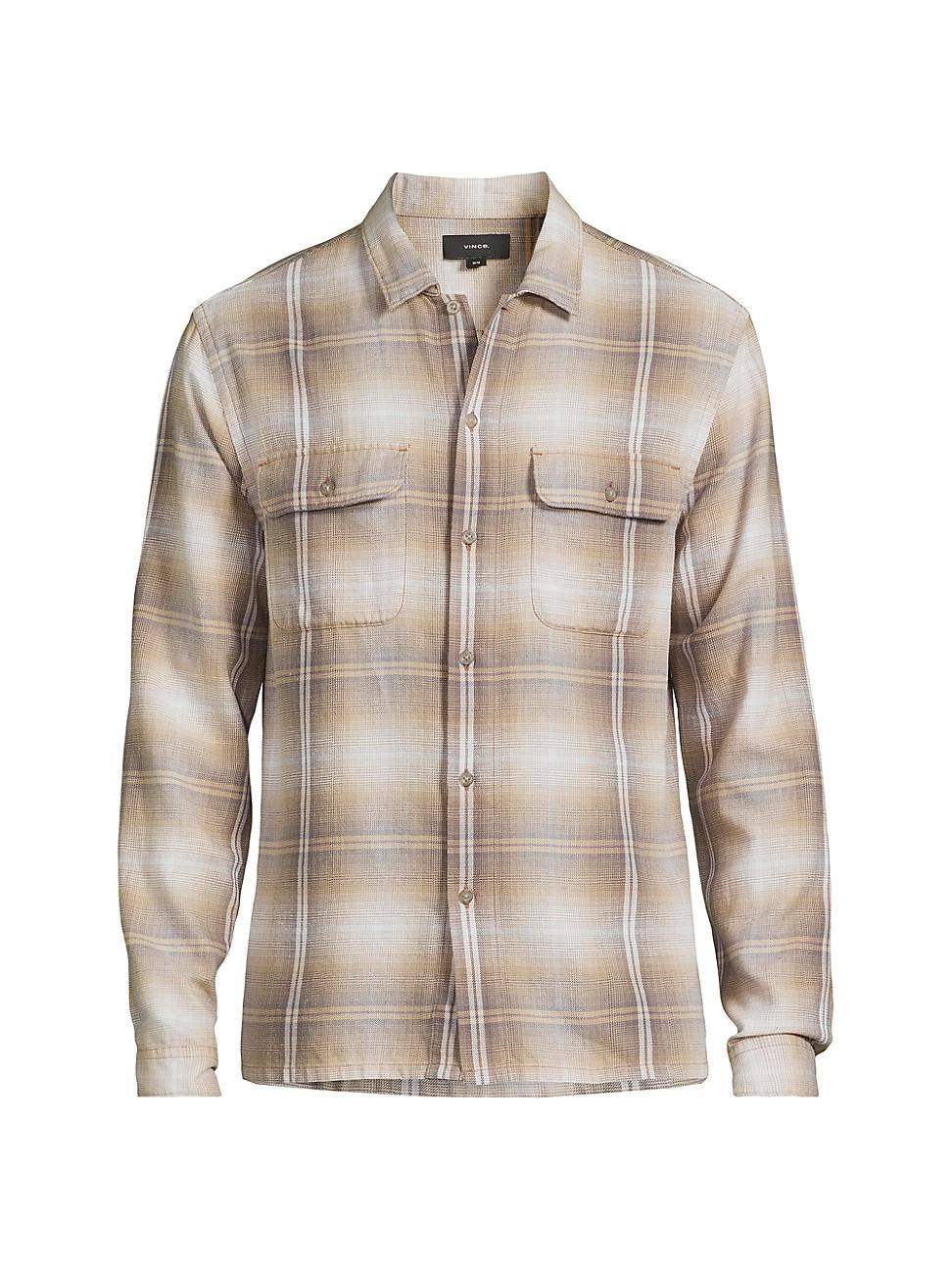 Mens Saguaro Checked Cotton-Blend Shirt Product Image