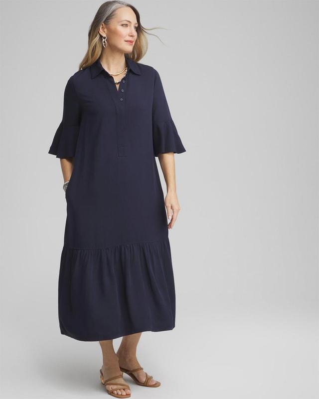 Flounce Sleeve Midi Dress Product Image