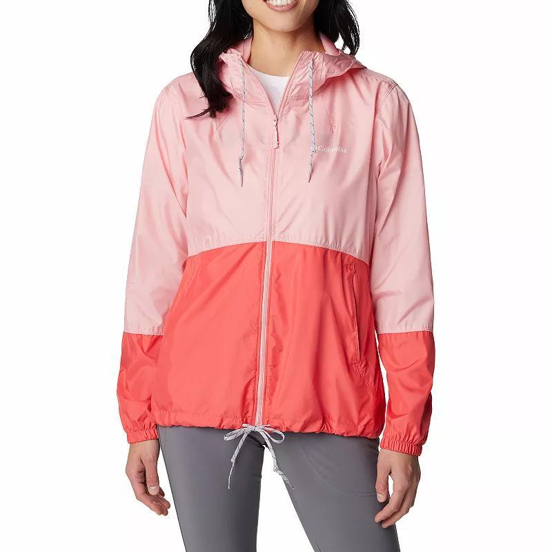 Womens Columbia Flash Forward Hood Colorblock Windbreaker Jacket Pink Rose Juicy Product Image