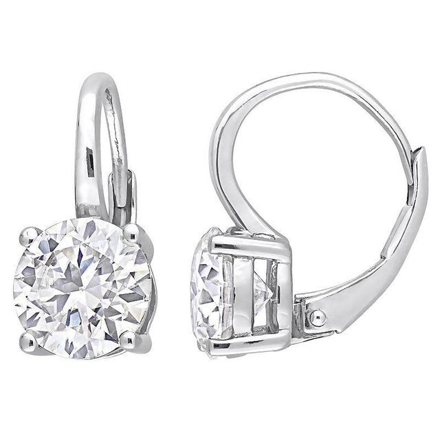 Stella Grace Sterling Silver 3 1/5 Carat T.W. Lab-Created Moissanite Solitaire Leverback Earrings, Womens Product Image