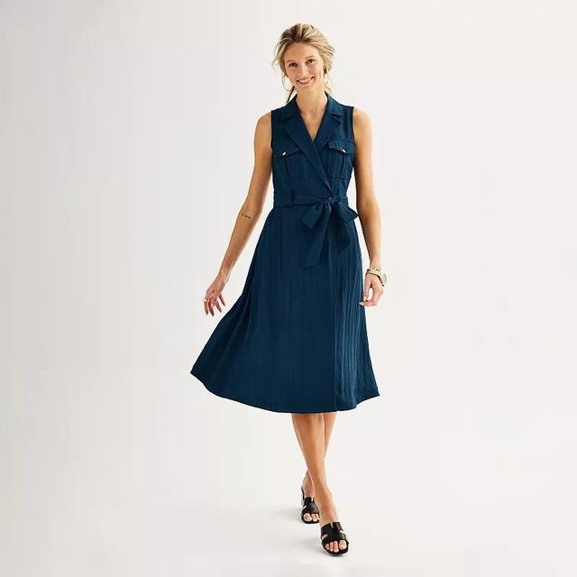 Womens Nine West Sleeveless Utility Midi Dress Product Image