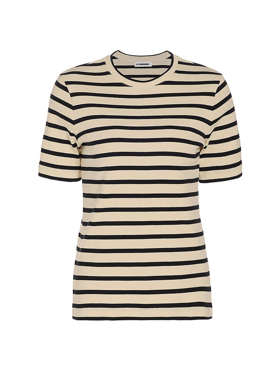 Womens Striped Cotton T-Shirt Product Image