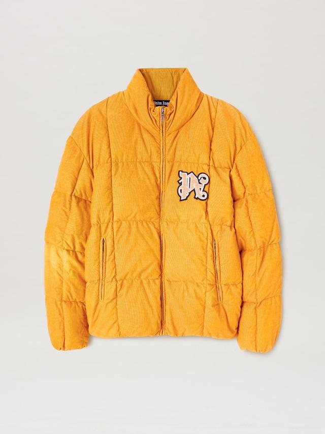 Corduroy Down Jacket Monogram in orange  - Palm Angels® Official  Product Image