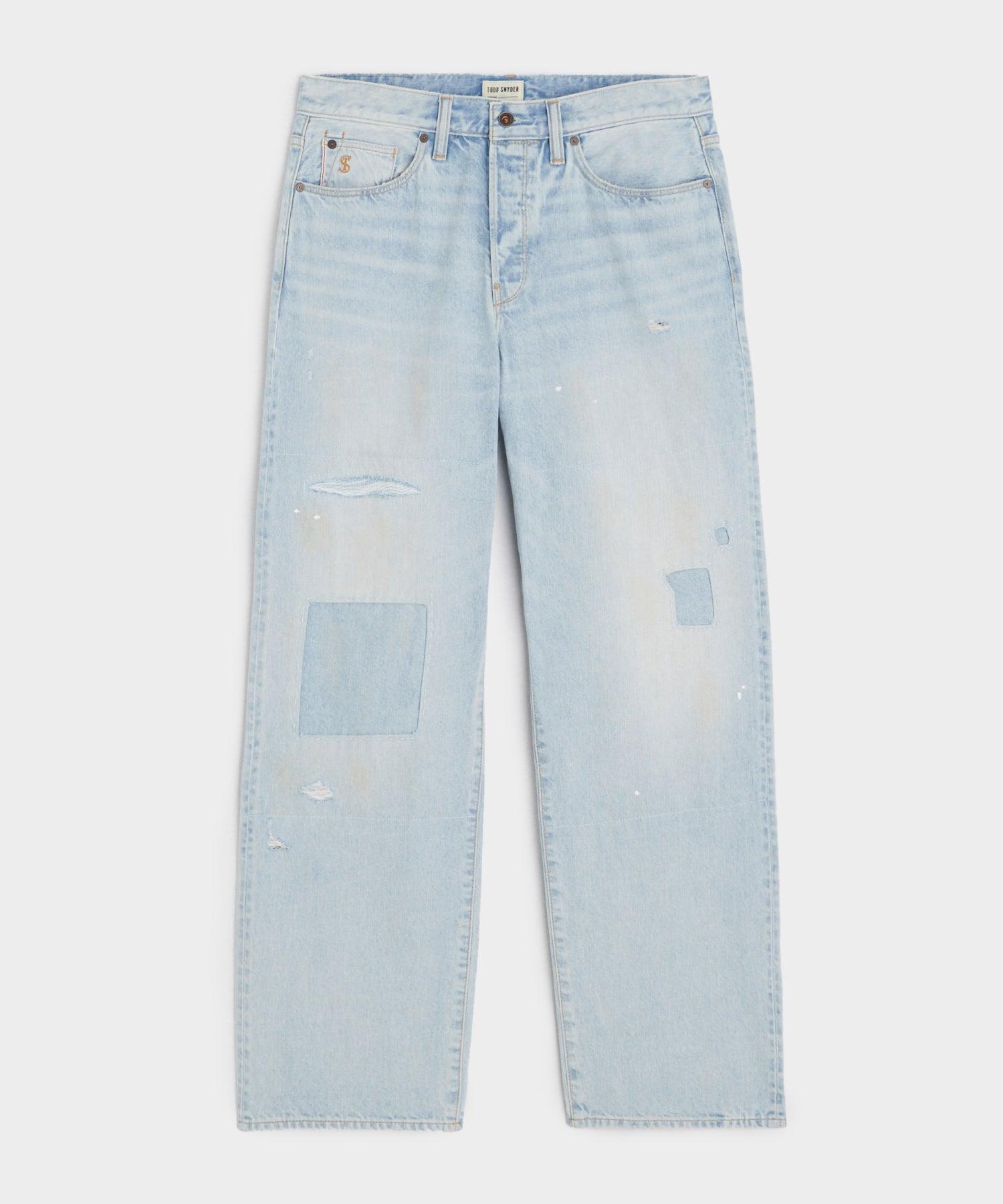 Relaxed Selvedge Jean in Distressed Patch and Repair Product Image