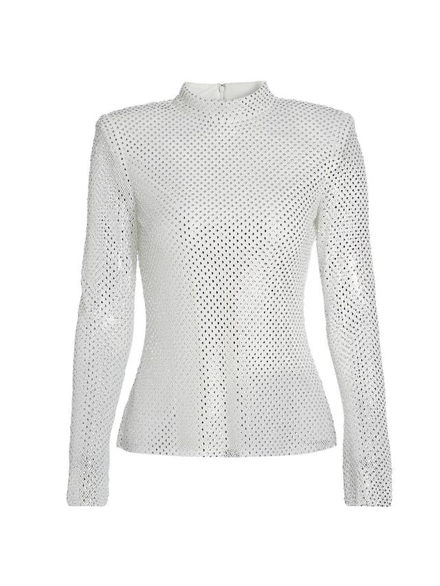 Womens Rhinestone Fishnet Top Product Image