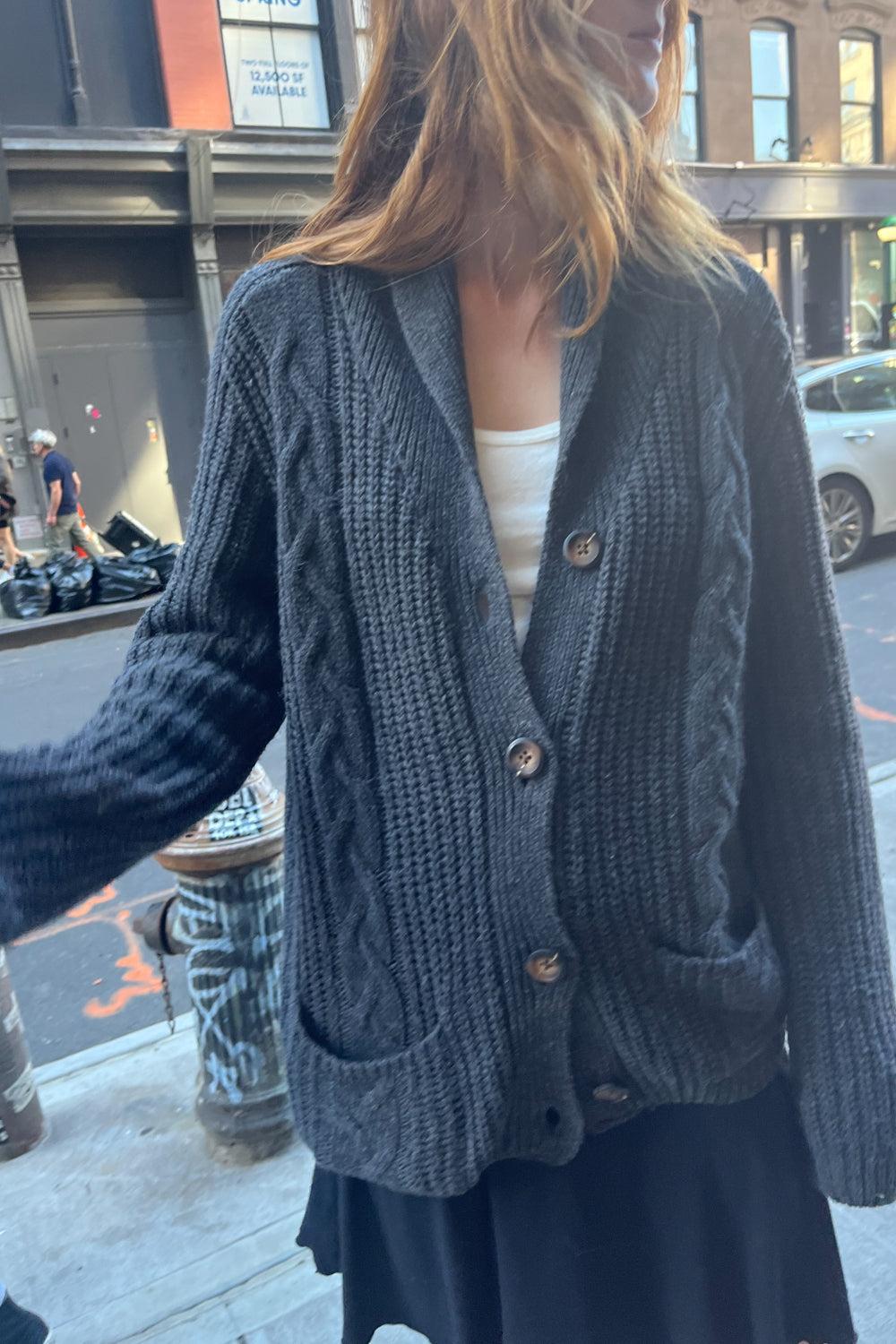 Autumn Wool Cable Knit Cardigan Product Image