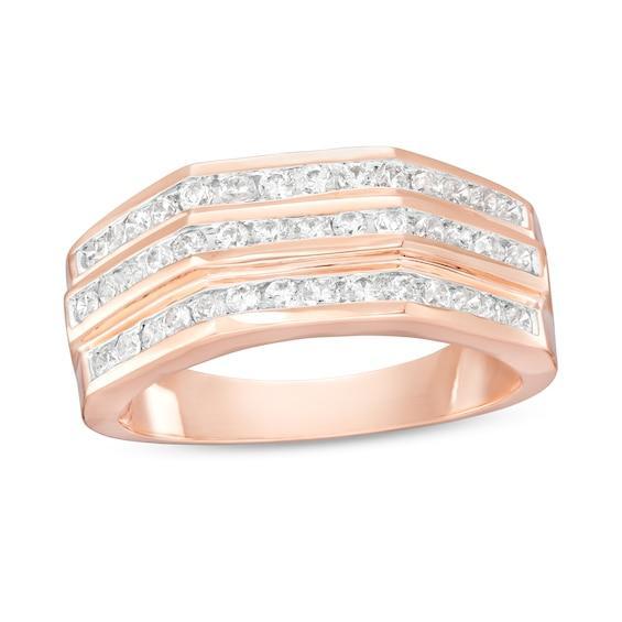 Men's 1 CT. T.w. Diamond Wedding Band in 10K Rose Gold Product Image