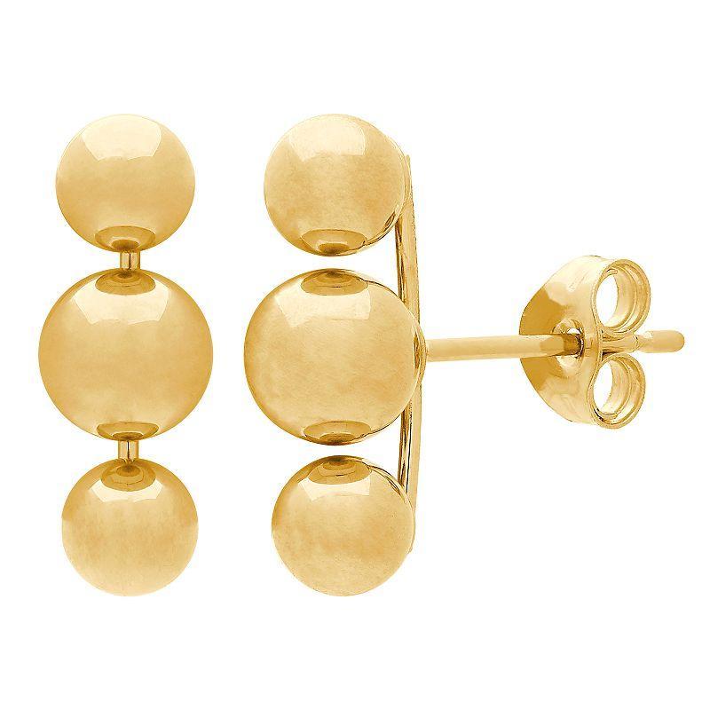 Everlasting Gold 14k Gold Multi-Ball Stud Earrings, Womens, Yellow Product Image
