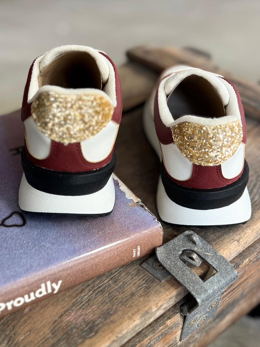 Nova Burgundy Glitter Sneakers Product Image