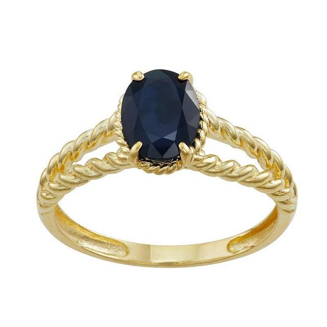 Tiara 10k Gold Sapphire Twist Ring, Womens Blue Product Image