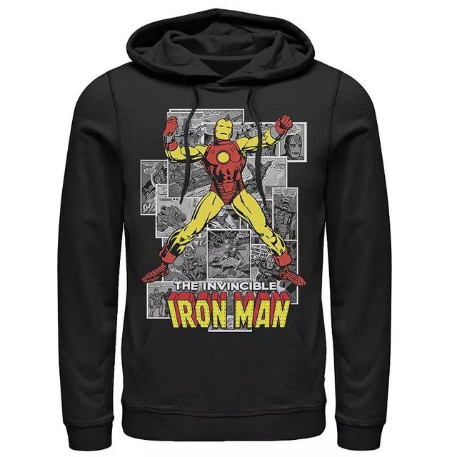 Mens Marvel Avengers Iron Man Comic Panel Portrait Hoodie Product Image