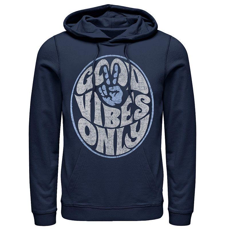 Mens Fifth Sun Good Vibes Only Text Hoodie Blue Product Image