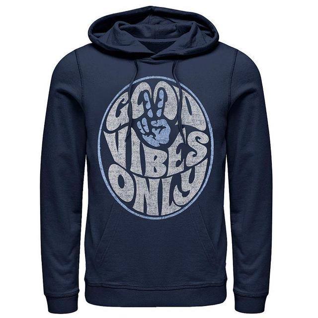 Mens Fifth Sun Good Vibes Only Text Hoodie Blue Product Image