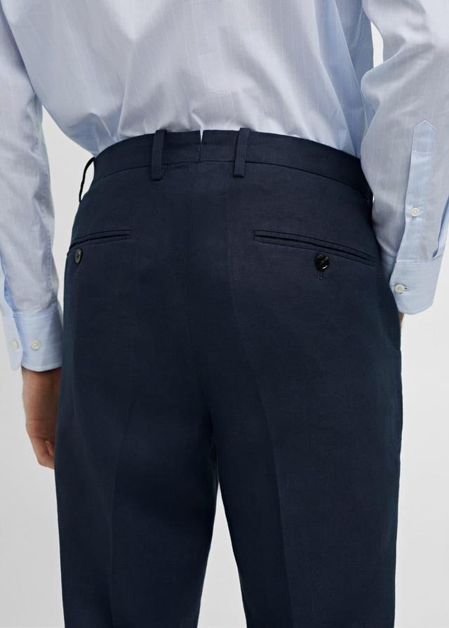 MANGO MAN - 100% linen suit trousers dark navyMen Product Image