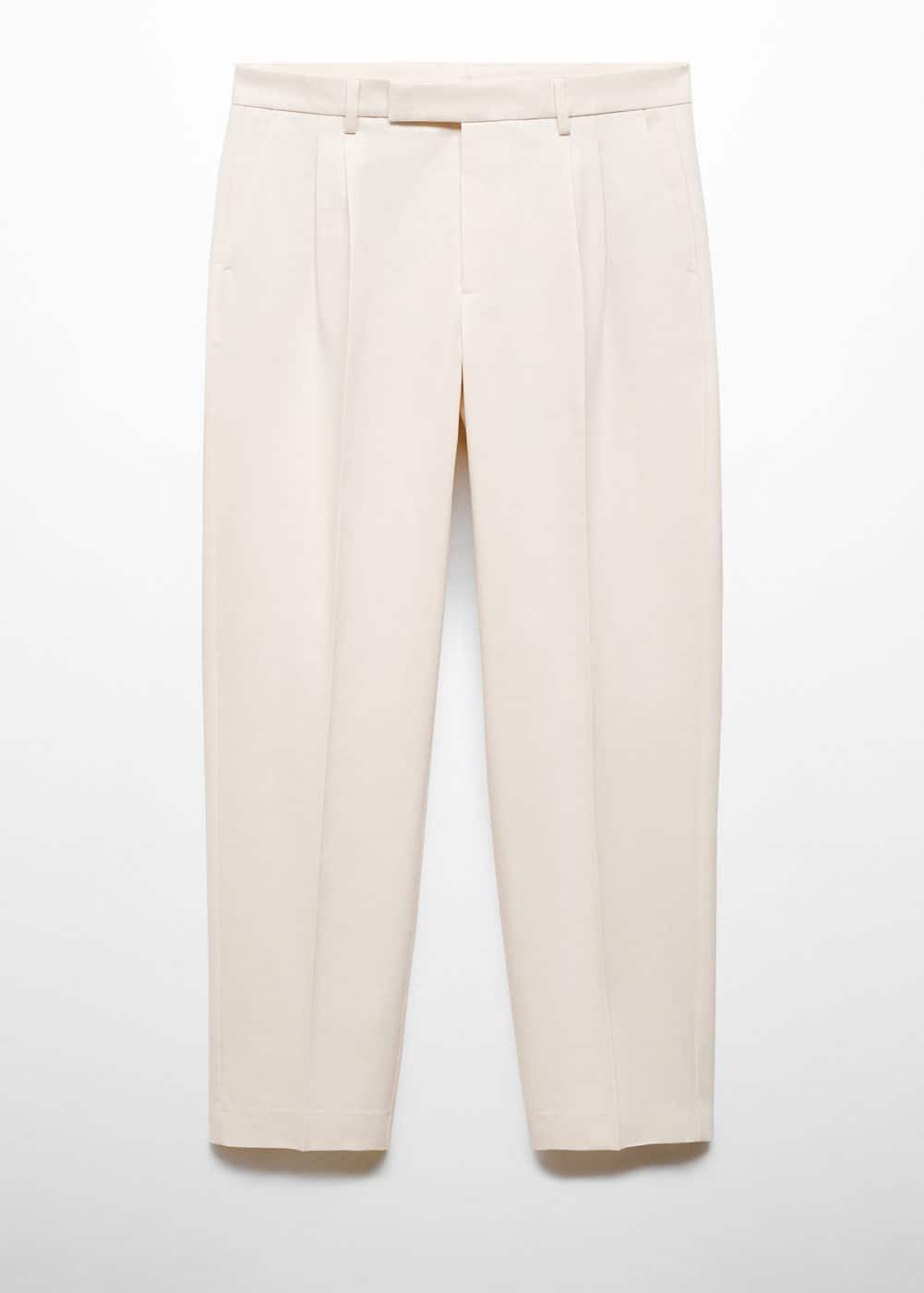 Mango Mens Pleated Relaxed-Fit Trousers Product Image