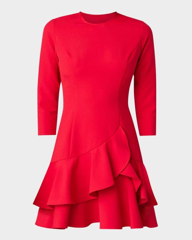 Nessa 3/4-Sleeve Ruffle Mini Dress Product Image